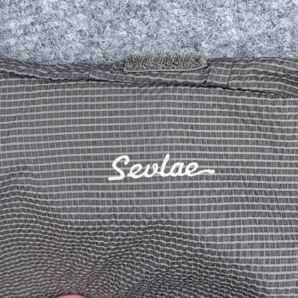 Sevlae Hooded Windbreaker Jacket Gray Grid Full Zip Lightweight